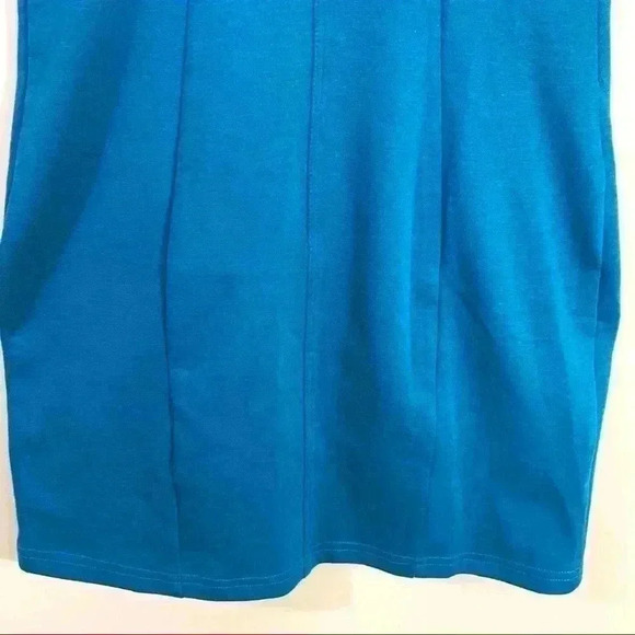 NWT Davi Dani 80’s Turquoise  Lace Long Sleeve Scoop Neck Mini Bodycon Dress (S) - Picture 5 of 12